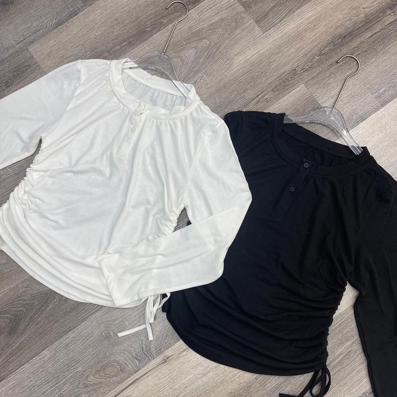 Áo body dài tay rút dây cổ cúc bigsz (19487)