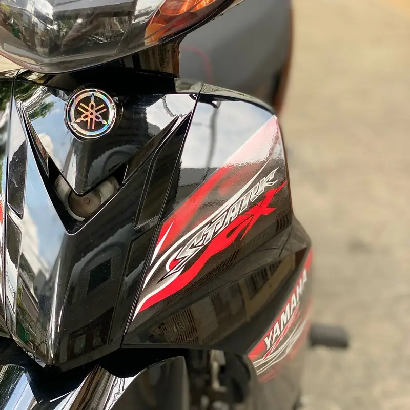 tem rời dán cho xe sirius lửa chữ spark đỏ đen in chất liệu decal trắng ,Nhãn Dán 5