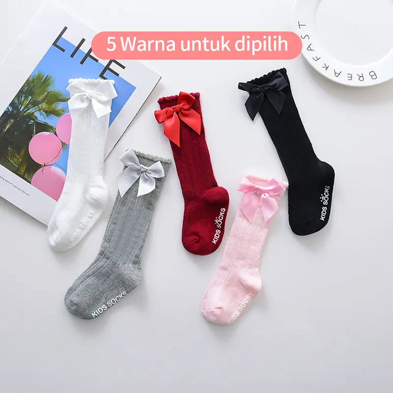 LAKOE Kaos Kaki Panjang Anak Bayi Lucu/ Kaus Kaki Bayi Perempuan Untuk 0-3 Tahun 8