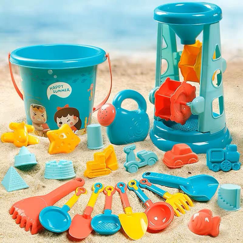 Đồ chơi xúc cát đi biển Xanh lâu đài 18 chi tiết và vịt vàng 14 chi tiết cho bé - Toy 0