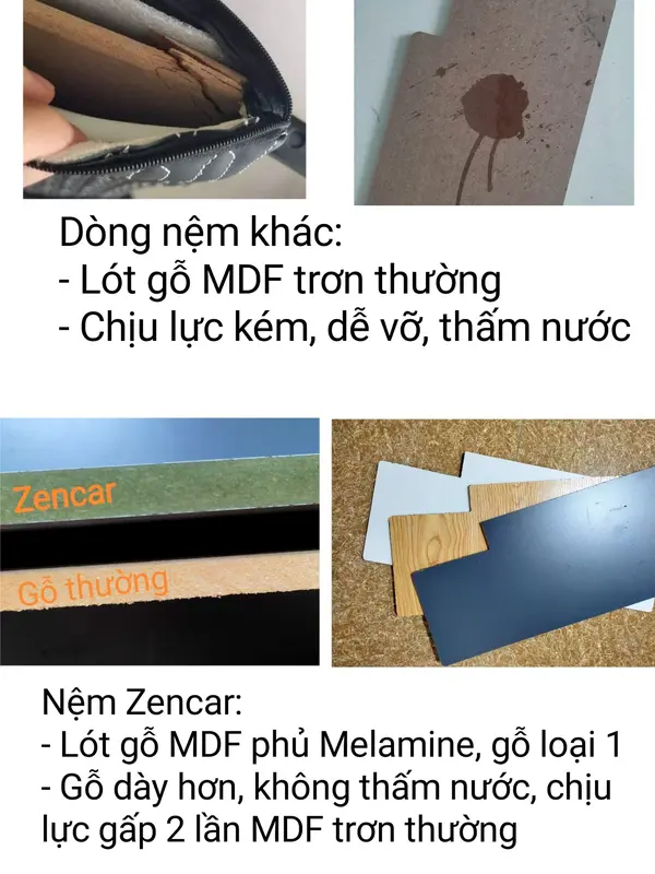 Nệm giường ghế sau ô tô xe 4 chỗ, 5 chỗ, 7 chỗ 5