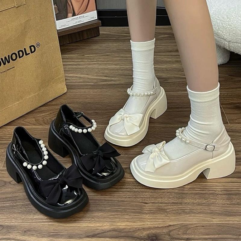 Product Introduction of Giày búp bê lolita nữ quai ngọc độn đế 7cm(form to đặt lùi 1 sz) Shoes 0