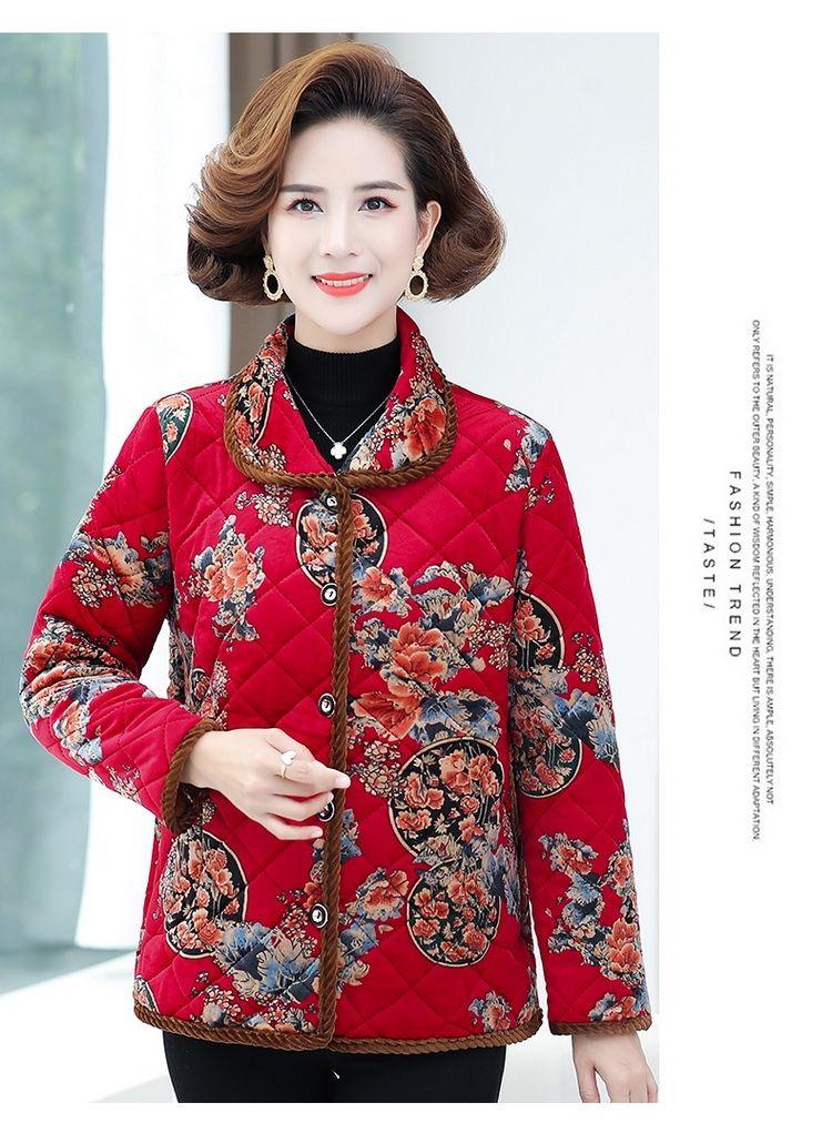 Product Introduction of Áo Khoác Độn Bông, Dành Cho Mẹ TRUNG NIÊN, Quần Áo Mùa Thu Và Mùa Đông, Thời Trang Quý Phái, Ngoại Cỡ, Nhung Ngắn, Ấm Áp, Ve Áo Hoa, Áo Khoác Độn Bông, Thích Hợp Cho Phụ Nữ Trung Niên 15