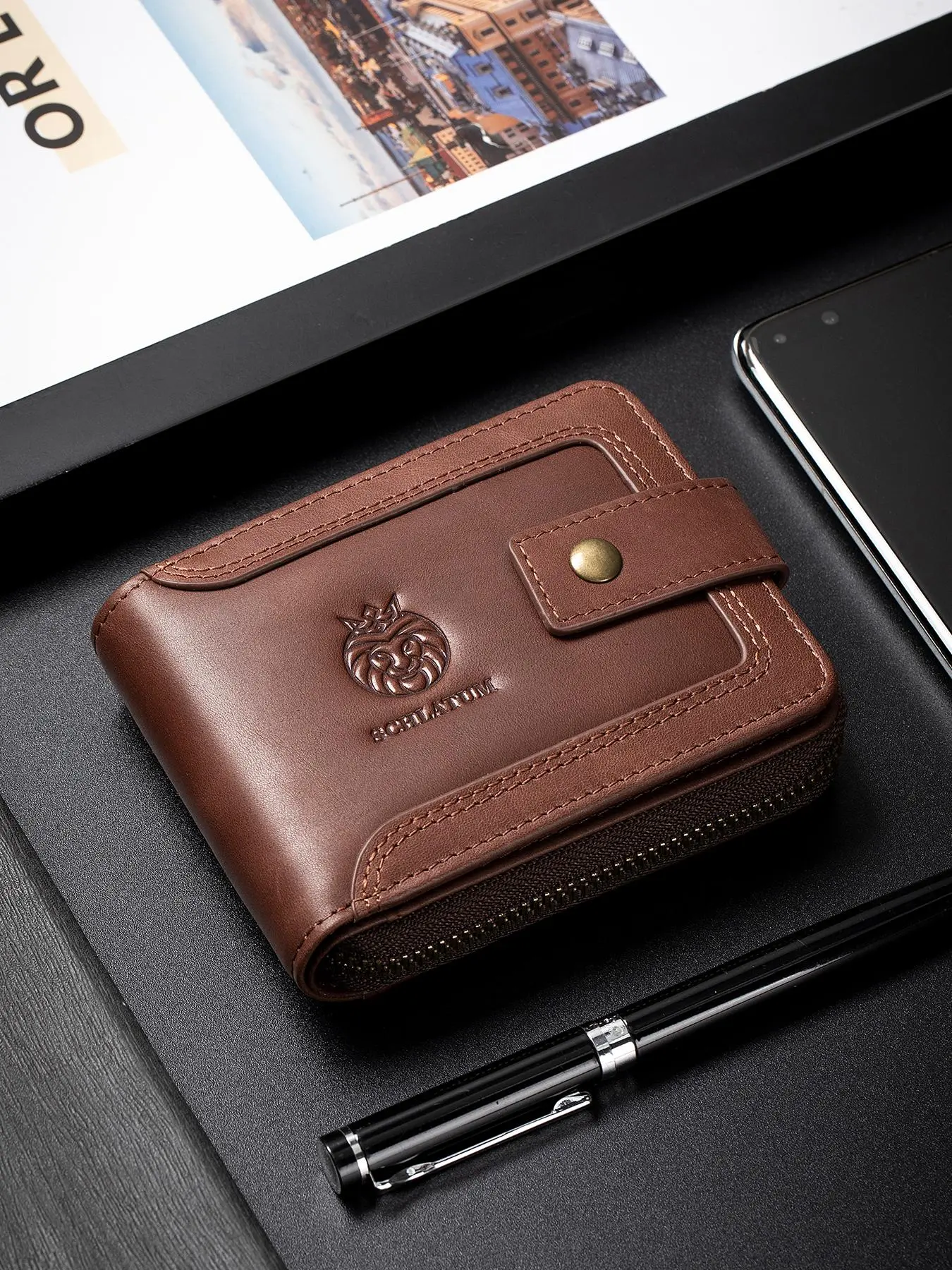 Men's Letter Design Short Wallet, Casual Multi-card Holder Large Capacity Wallet for Daily Used, Casual Trendy Versatile High-quality Daily Wallet