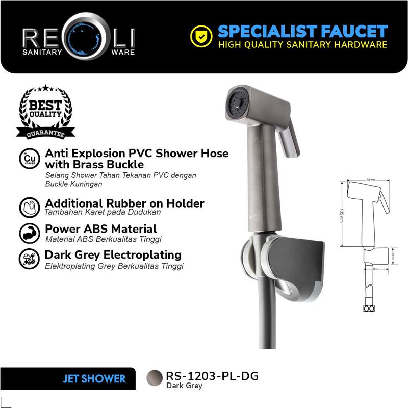Toilet Jet Shower Washer Bidet Semprotan Cebok WC Kloset Closet Dark ...