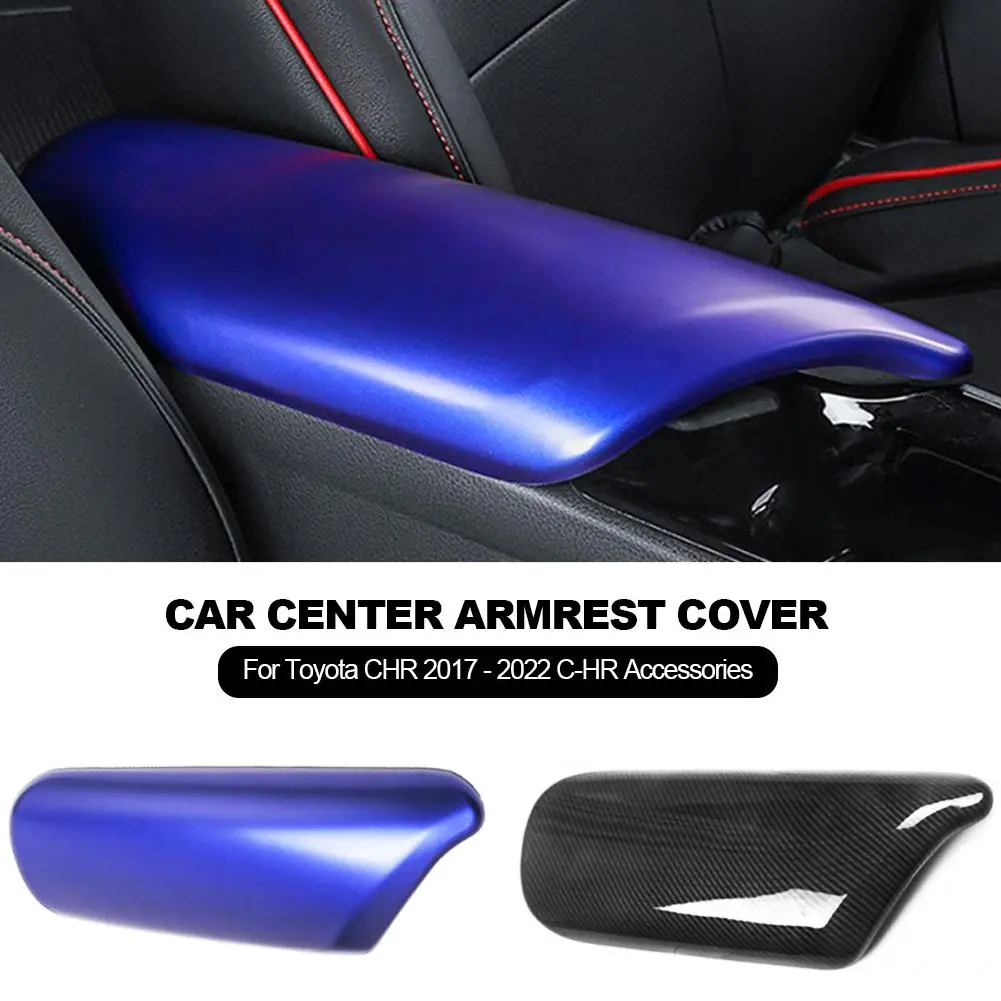 Car Center Armrest Cover Panel Chrome Carbon Fiber for Toyota CHR 2017 - 2022 C-HR Accessories Left Hand Driver Only #439814