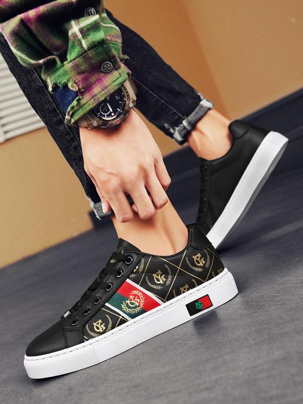 Men's Fashionable Lace Up Low Top Sneakers, Casual Comfortable Sports Shoes for Daily Wear, Trendy All-match Sneakers for Men, Closed 1