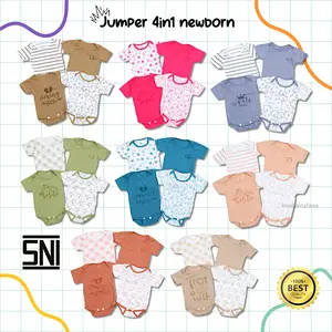 (ISI 4) Jumper Bayi Paket Lahiran SNI 0-6 Bulan Kado Baby New Born Bayi Perempuan Laki Laki Set Kaos Bayi Jamper 0-3 Bulan Kiosbalitafawa