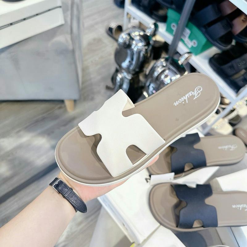 TS Dép nhựa quai Hm siêu hott, chất mềm đi êm, size 35-39, 2 màu trắng đen - Nữ, DéP 6