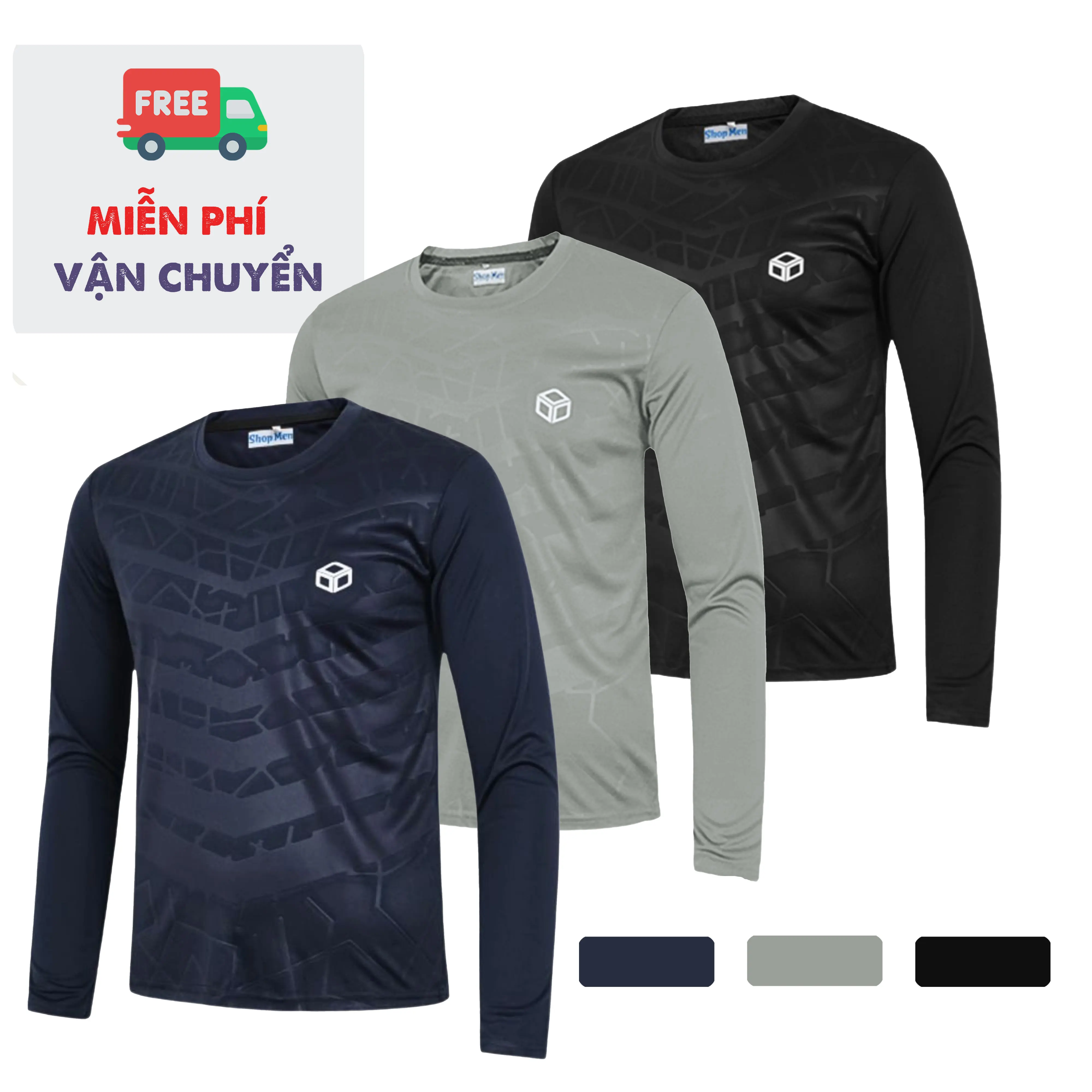 COMBO 3 Áo Thun Nam Dài Tay Thể Thao Cổ Tròn LEO Men Fashion, Chất Vải Mềm Thoáng Khí, Có In Vân Logo Thời Trang, Bền Đẹp - Menswear Shirt