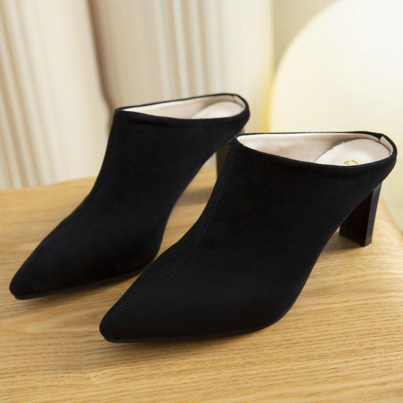 Product Introduction of Dép Lê Nửa, Thời Trang Pháp Thanh Lịch, Phong Cách Mùa Hè, Mũi Nhọn, Có Thể Đeo Ngoài Trời, Dép Giày Cao gót, Dành Cho Nữ, Hàng Mới Về Năm 2024, Bó Sát, 2023 15