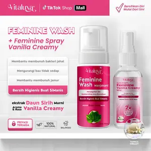 Vitaluxa Feminine Care Wash Foam & Spray Vanilla Creamy Sweet Aromatic Aman Dijilat Pembersih Kewanitaan BPOM