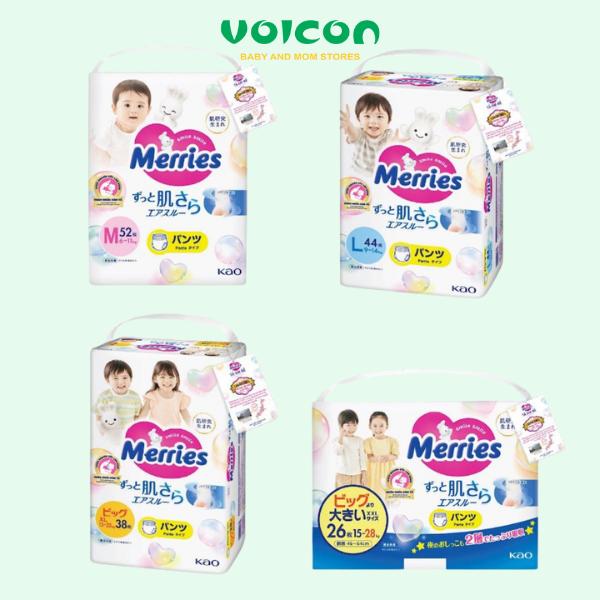 Tã /Bỉm quần Merries nhập khẩu đủ size M/L/XL/XXL cho bé chống tràn , thoáng khí / unisex /NAM/Nữ