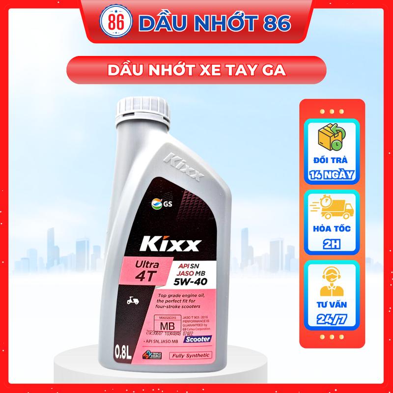 Nhớt Tay Ga tổng hợp KIXX SCOOTER ULTRA 4T 5W40-10W30 800ML-Sản xuất tại Hàn Quốc Dầu Nhớt