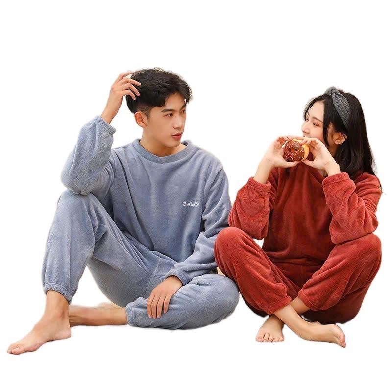 [Siêu Rẻ] Bộ nỉ bông nhung thêu chữ D mềm mịn cho cả Gia Đình Set bộ ngủ bông giữ nhiệt ấm áp mùa đông bộ đồ cho gia đình Family Clothing Sets áo đôi