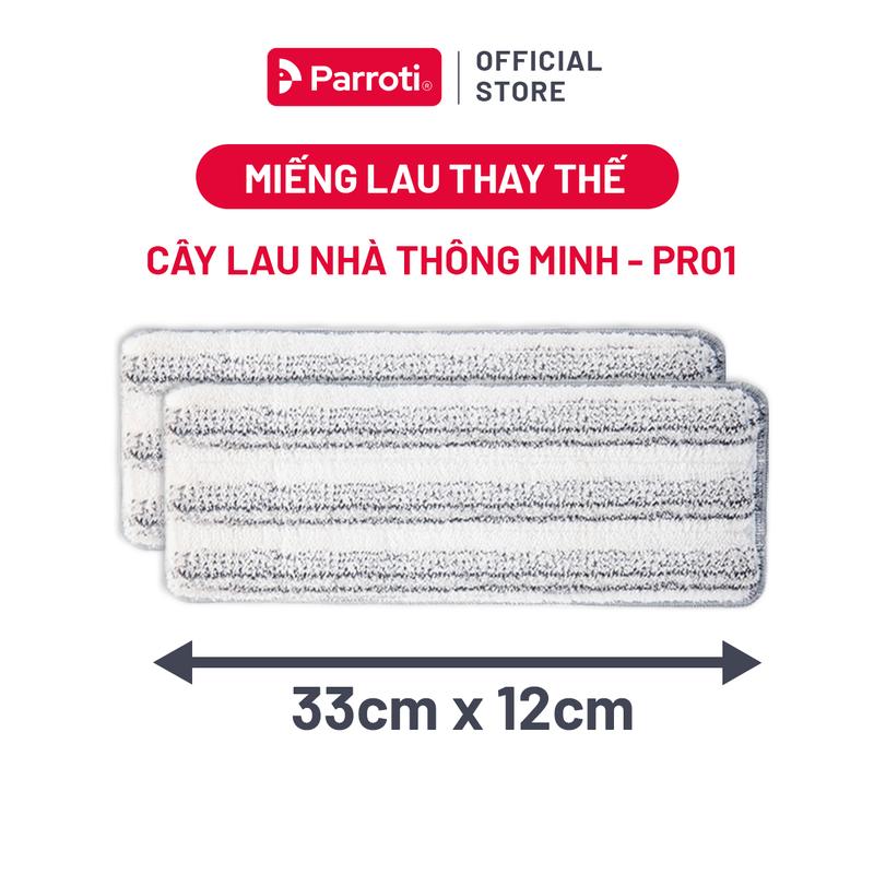 Miếng Lau Thay Thế Cây Lau Sàn Nhà, Bông Lau Microfiber Cao Cấp 33 X 12cm (2 Tấm) - Parroti Pro PAD-PR01
