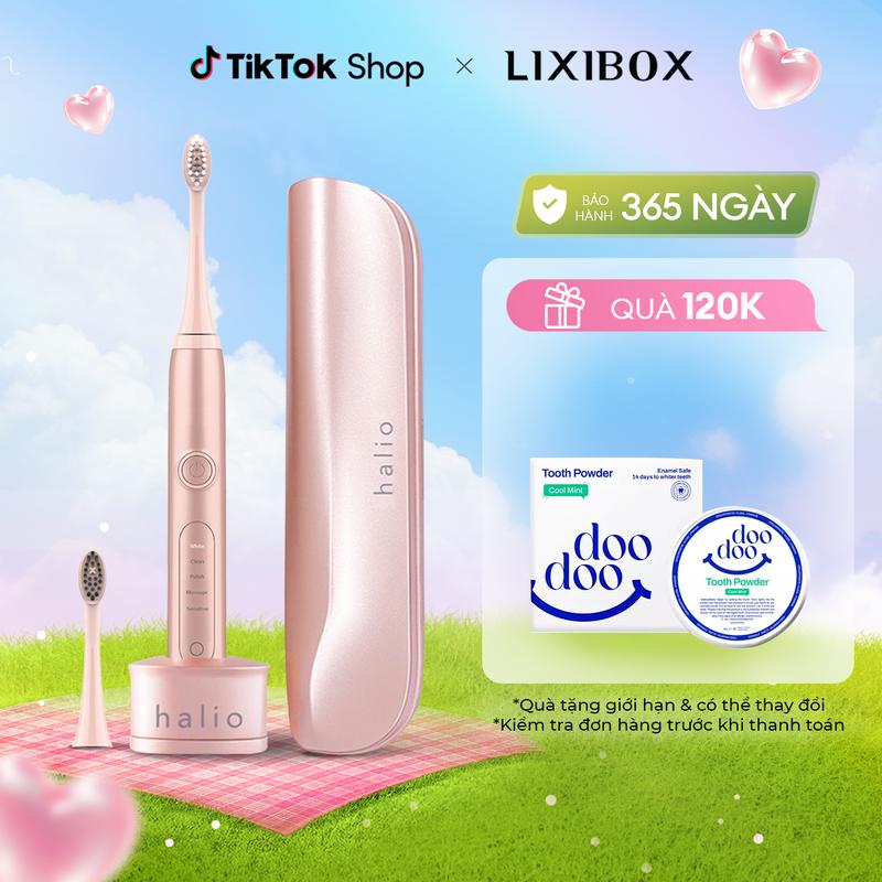 Bàn Chải Điện Halio Sonic Whitening Electric Toothbrush Pro Kèm Hộp Đựng -  Sạc Không Dây - Có Chế Độ Cho Răng Nhạy Cảm- Lixibox - dành cho răng nhạy ccảm và răng niềng banchai  dien