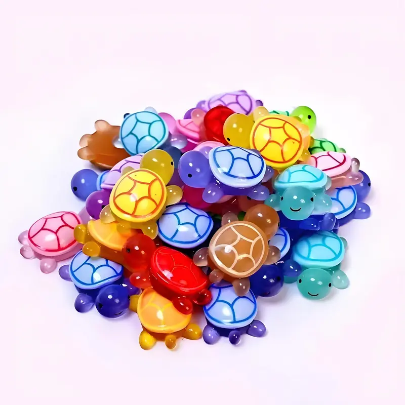 3D Turtle Design Glowing Night Light Resin Party Gift, 30pcs/set Cute Turtle Party Gift, Universal Holiday Decoration, No Need for Electric Night Light Crafts Decoration 0