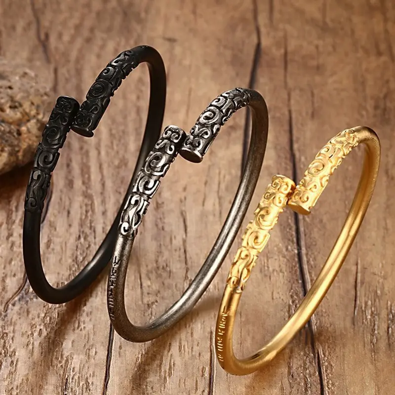 Ethnic Style Sun Wukong Golden Hoop Stick Men's and Women's Bracelets Tightening Spell Great Saint Ding Hai Shen Needle Couple Opening Bracelet Accessories