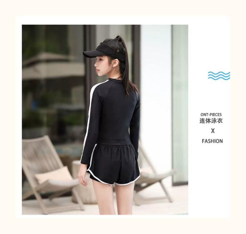 Product Introduction of Children's Swimsuit Girls' Swimsuit Middle and Older Children's New Junior High School Student Conservative Professional Training One-Piece Swimsuit 10