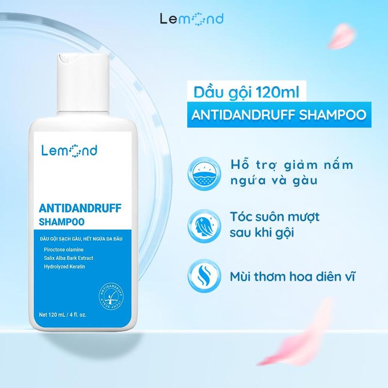  Dầu Gội LEMOND ANTIDANDRUFF SHAMPOO Giúp Hỗ Trợ Giảm Gàu Nấm Ngứa Da Đầu Chai 120ml 
