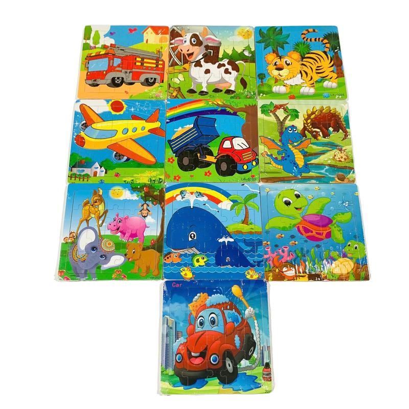 Combo 5 tranh 10 tranh ghép hình 20 mảnh bằng gỗ kích thước 15x15cm đa dạng chủ đề giúp bé phát triển trí tuệ