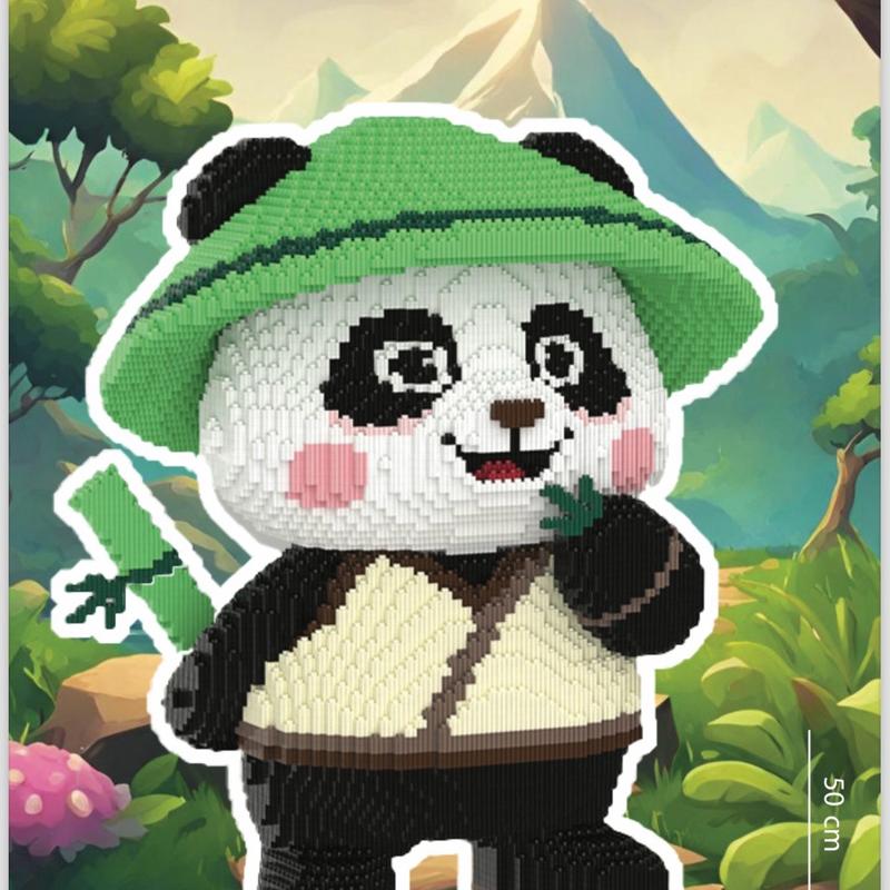  Mô hình lắp ghép gấu  trúc panda đáng yêu cao 50 cm   tặng búa+ keo   