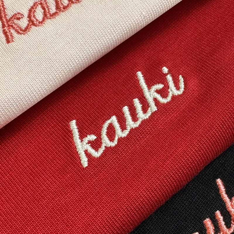 Áo thun Baby Tee Cotton Cổ Tròn Kauki Thêu Nơ Hồng Tay Ngắn 250gsm Nữ Top BBT5 Women 5