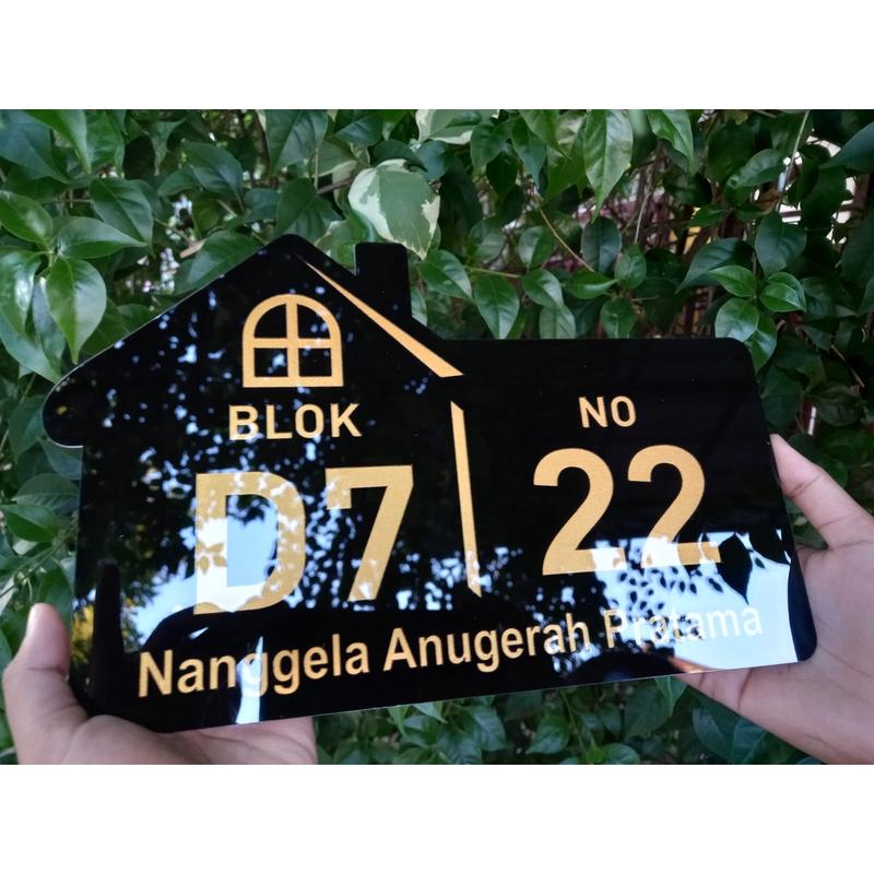 NOMOR RUMAH 28 x 18 cm / BAHAN ACRYLIC / LASER CUTTING 1