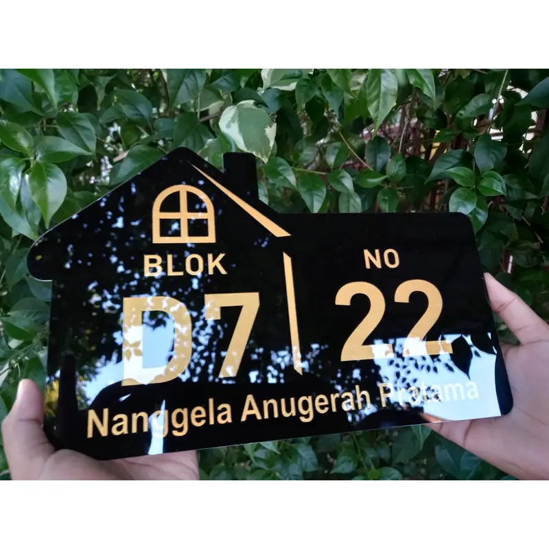 NOMOR RUMAH 28 x 18 cm / BAHAN ACRYLIC / LASER CUTTING 1