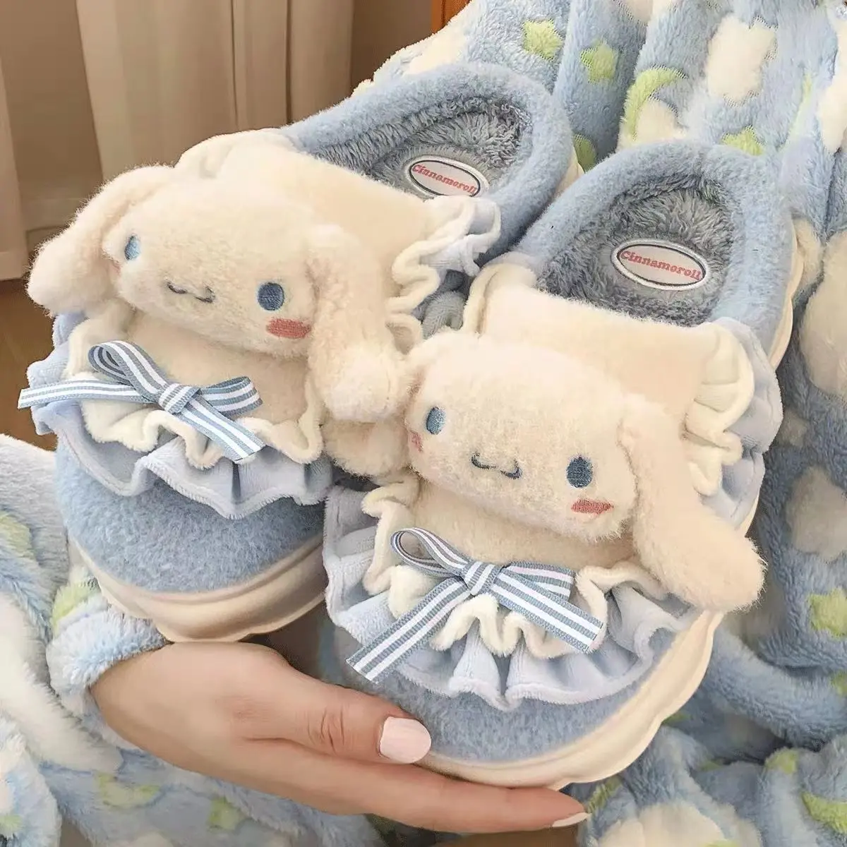 Dép Bông, Phong Cách Công Chúa, Dày Dặn Giữ Nhiệt Mùa Đông, Dép Đi Trong Nhà, Siêu Dày, Ưa Nhìn, Sanrio Dễ Thương, Dép Lông Mịn