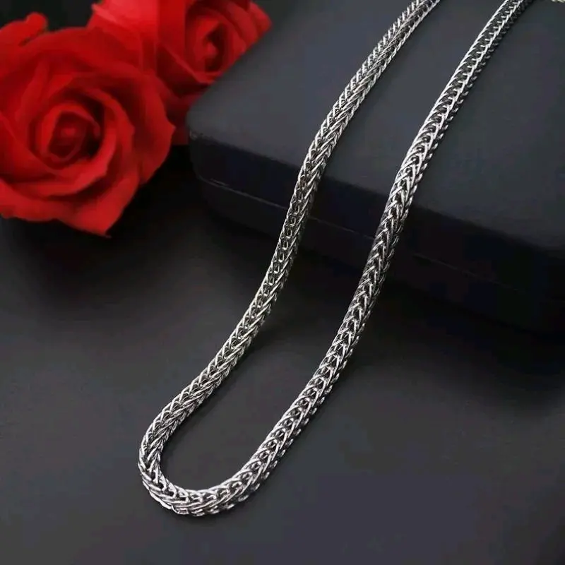 Kalung Titanium Model Cipiran Silver Pria Wanita 0