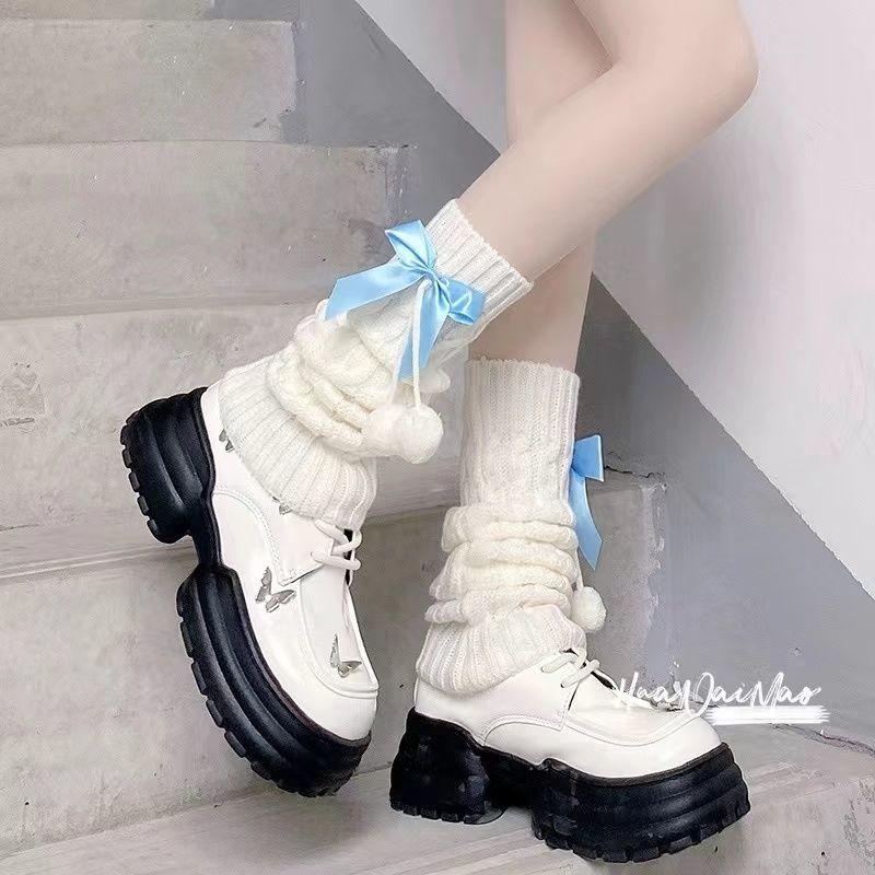 Product Introduction of Tất Chân Phong Cách Lolita, Nhật Bản Và Dễ Thương, Có Quả Bóng Lông, Nơ Cọc, Giữ Ấm Chân, Dành Cho Nữ, Thích Hợp Cho Mùa Thu, Tất Trắng, Nữ 8