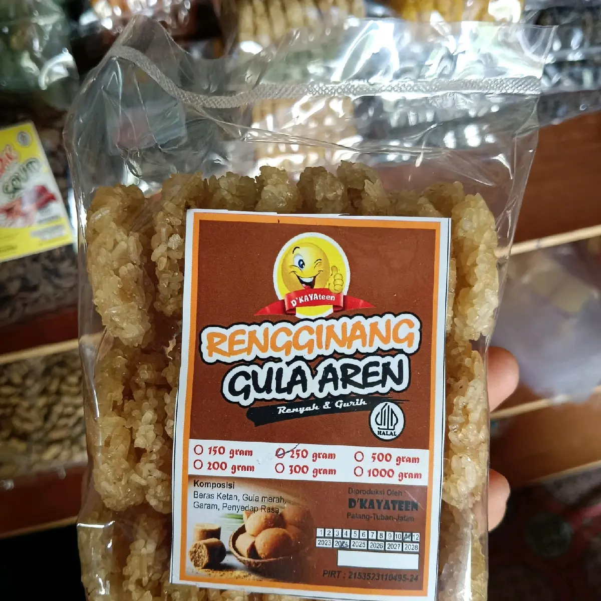 RENGGINANG GULA MERAH MENTAH 250 gram