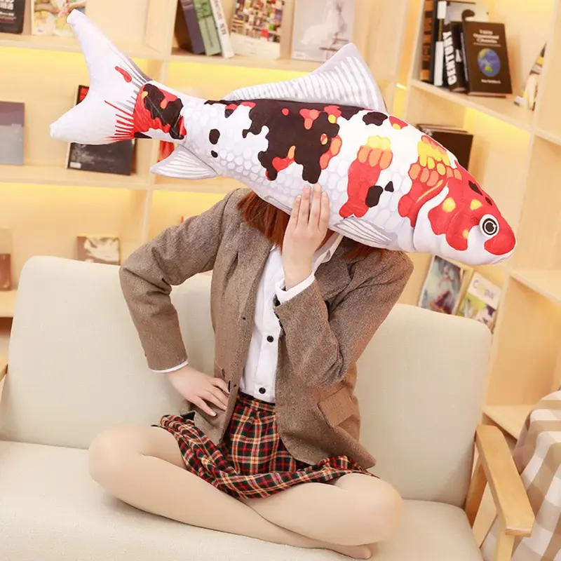 Gấu bông gối ôm cá chép KOI thú nhồi bông vải mềm mịn xinh xắn hàng cao cấp [Có bảo hành] Toy Thú Bông Đồ Chơi Phát Nhạc 2