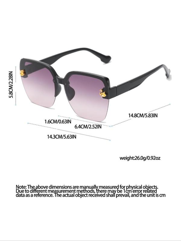 Unisex Vintage Frameless Square Sunglasses, Trendy Sunglasses for Everyday Use, Fashion Accessories for Outdoor Activities 7