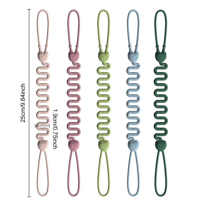 Baby Silicone Teether Chain (4 Counts/set), Anti-lost Teether Clip, Newborn Teething Toy, Teething Toys Suitable for Boys and Girls 1