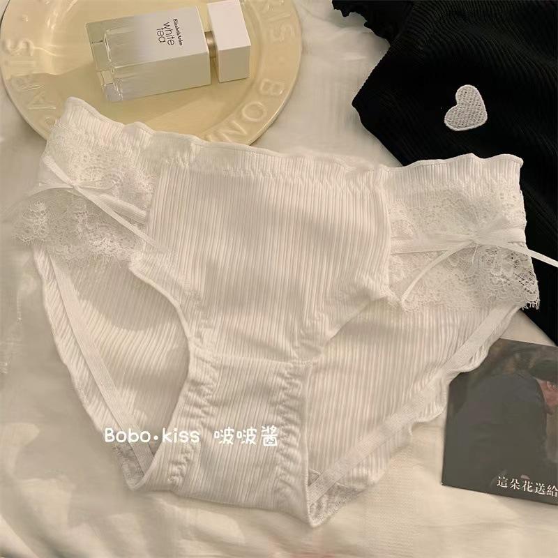 Đồ Lót Bé Gái, Chất Liệu Cotton Nguyên Chất, Thiết Kế Nơ Ren Tinh Khiết, Quần Đùi Tam Giác Lụa Lạnh Cạp Thấp Gợi Cảm, Mông Nâng, Được Làm Bằng Cotton 6