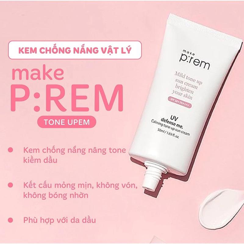 Kem chống nắng vật lý Make Prem UV Defense Me Calming Sun Cream SPF50+ PA++++…