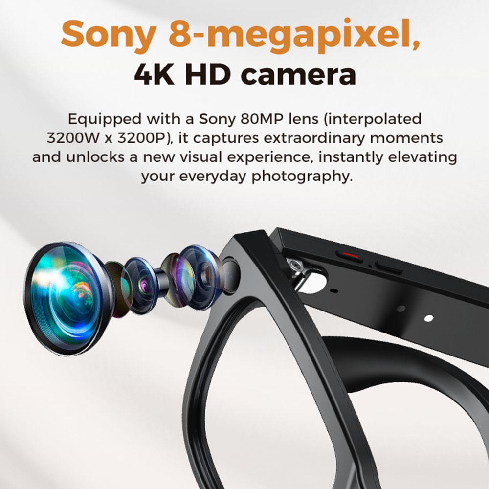 M02 AI Smart Glasses 8MP Camera Video Recording 100+Languages Translation Sunglasses Bluetooth Call Music Play with Charging Box - Image 5