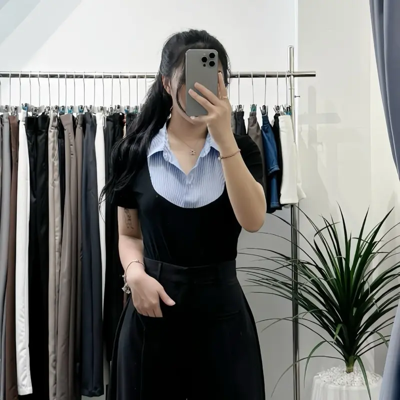 B364 - ÁO THUN CỔ SƠ MI PHỐI SỌC (Có 4XL)