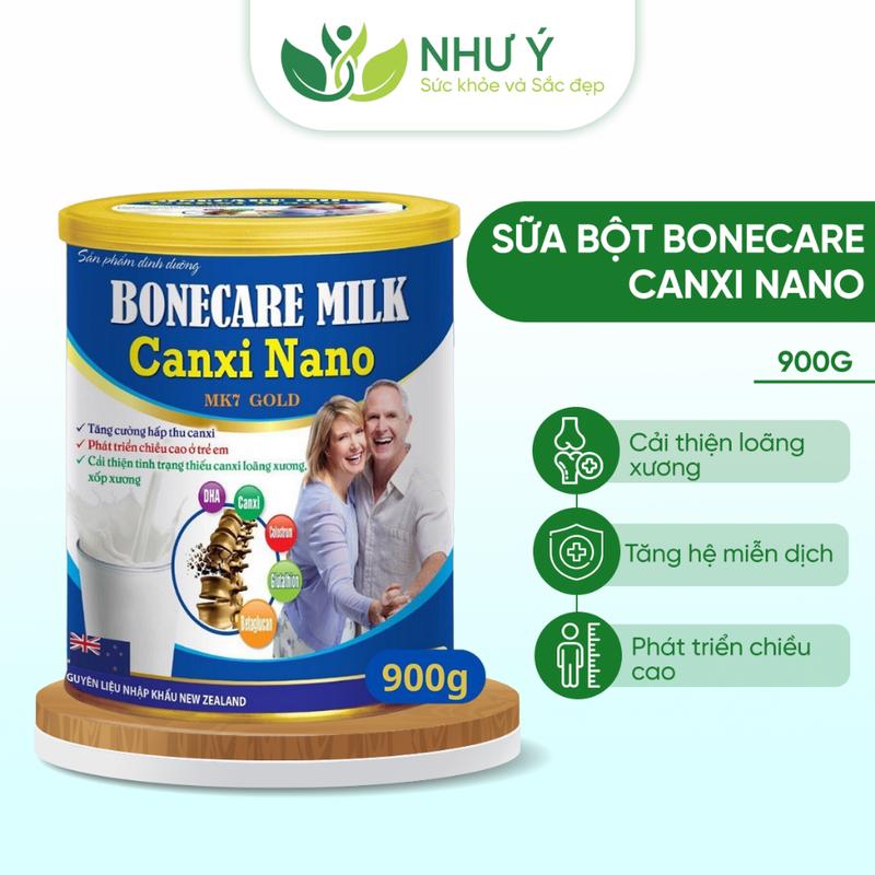 [CHÍNH HÃNG] Sữa non Bonecare Milk Canxi Nano MK7 tăng chiều cao, chắc khỏe xương khớp - Hộp 900g 0