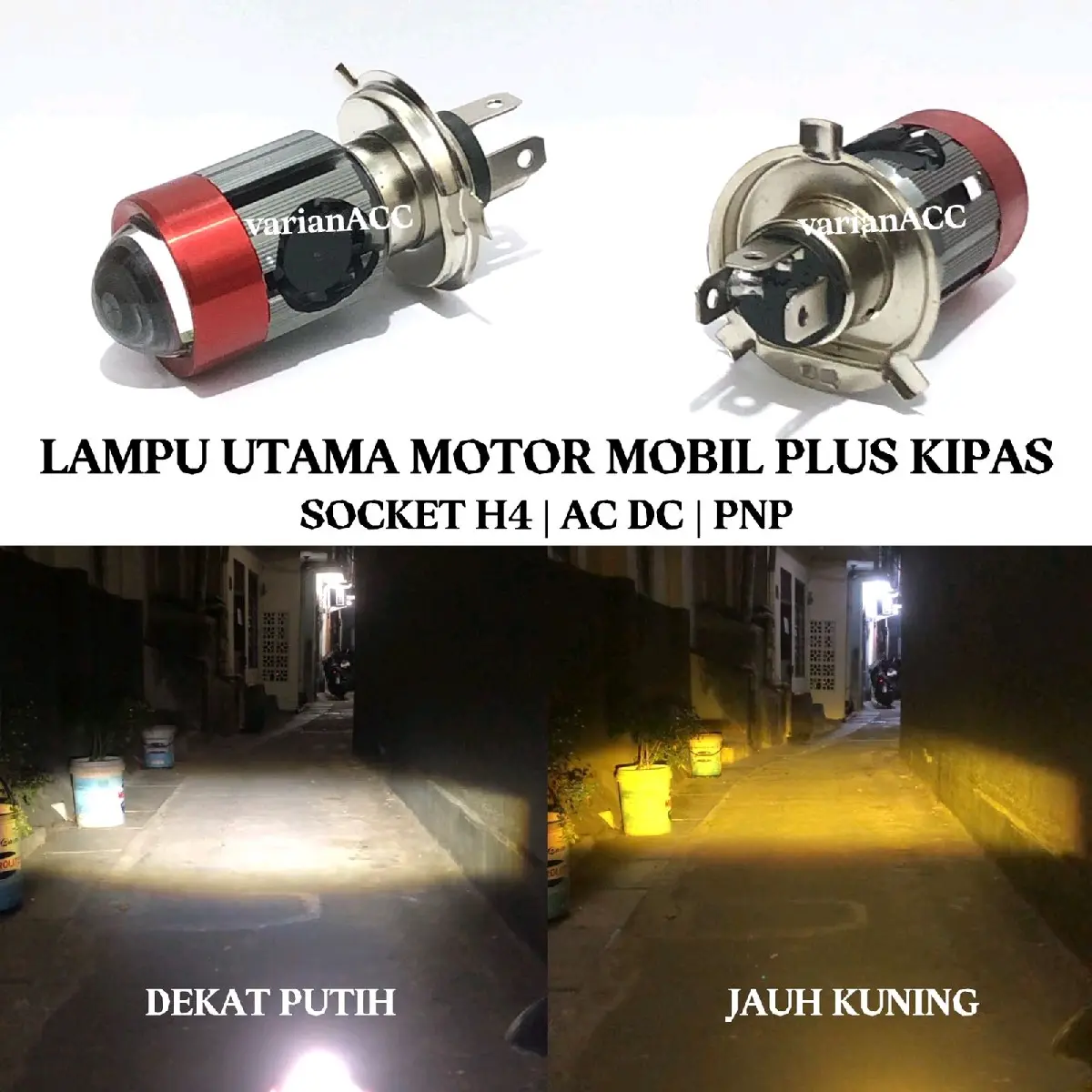 Lampu utama LED Laser kipas H4 projector premium jauh dekat jamin terang AC DC Car Kendaraan