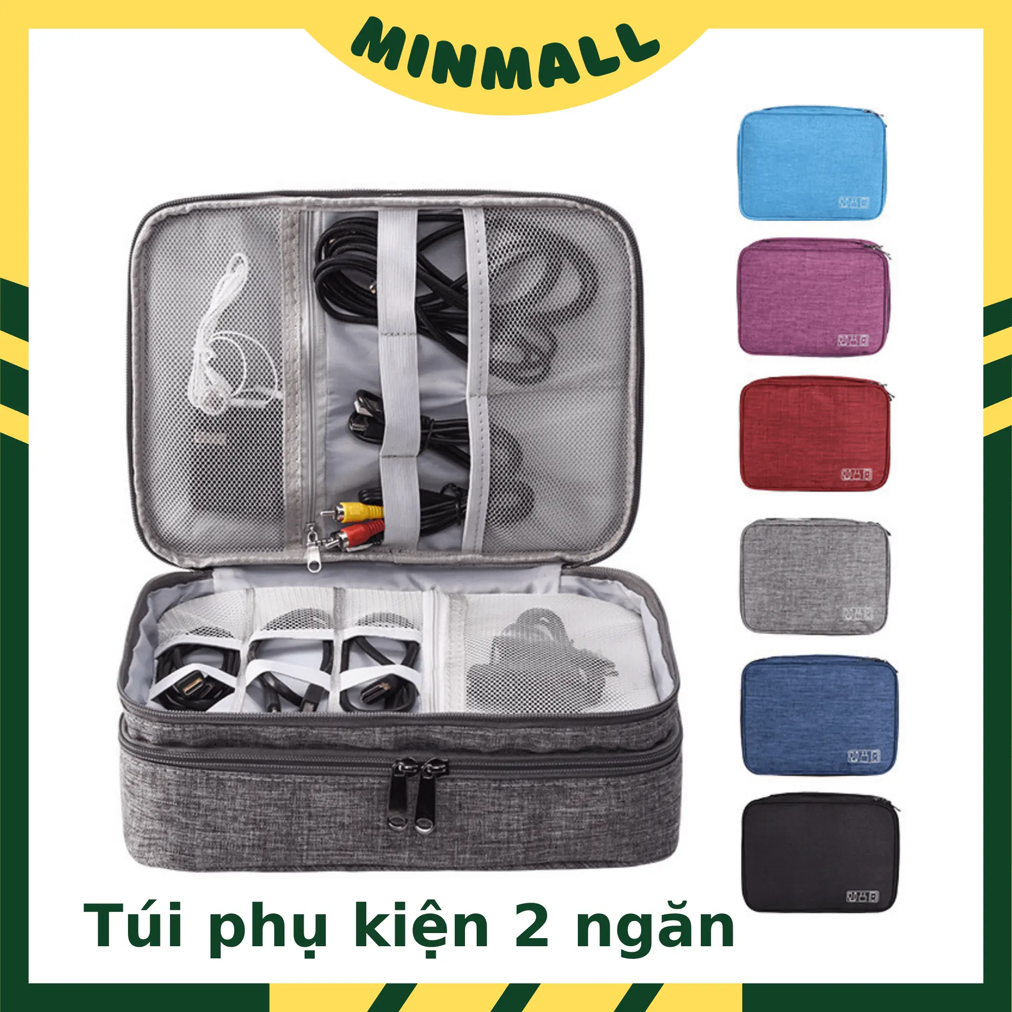 Túi đựng phụ kiện điện tử, công nghệ đa năng chống thấm du lịch tiện lợi