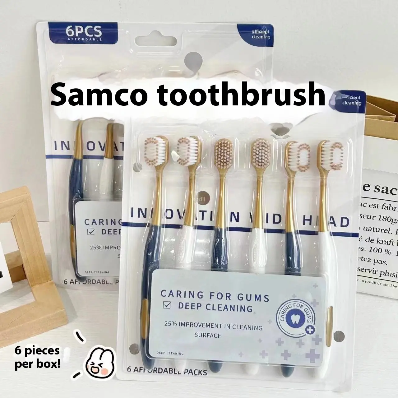 Mountain Toothbrush Advanced Soft-Bristle Toothbrush Adult Home Use 6 PCs Wide Head Gum Care Toothbrush