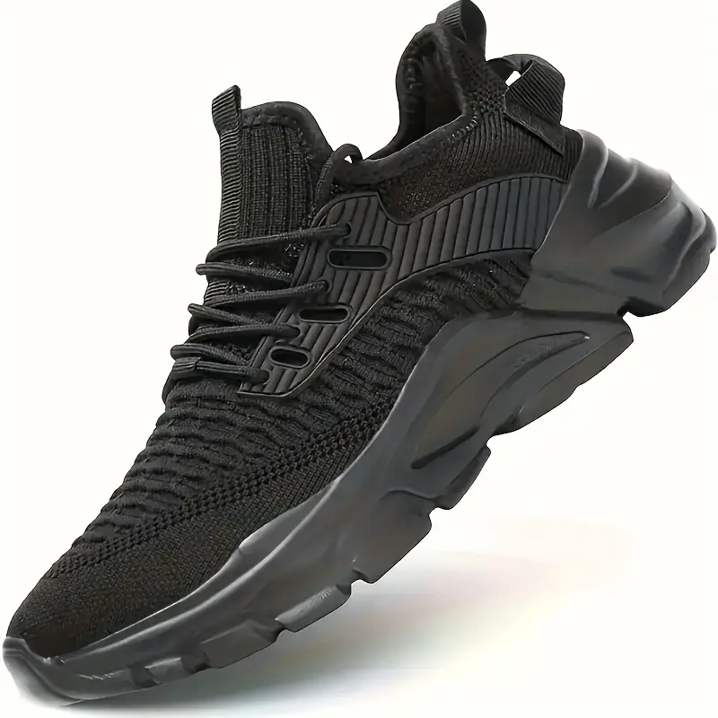 1 Pair Men's Breathable Running Shoes - Lightweight, Slip-Resistant, Low-Top Sneakers for Running, Walking, and Training, Spring/Summer Casual & Sport Style, Round Toe, Geometric/Pure Color Design 2