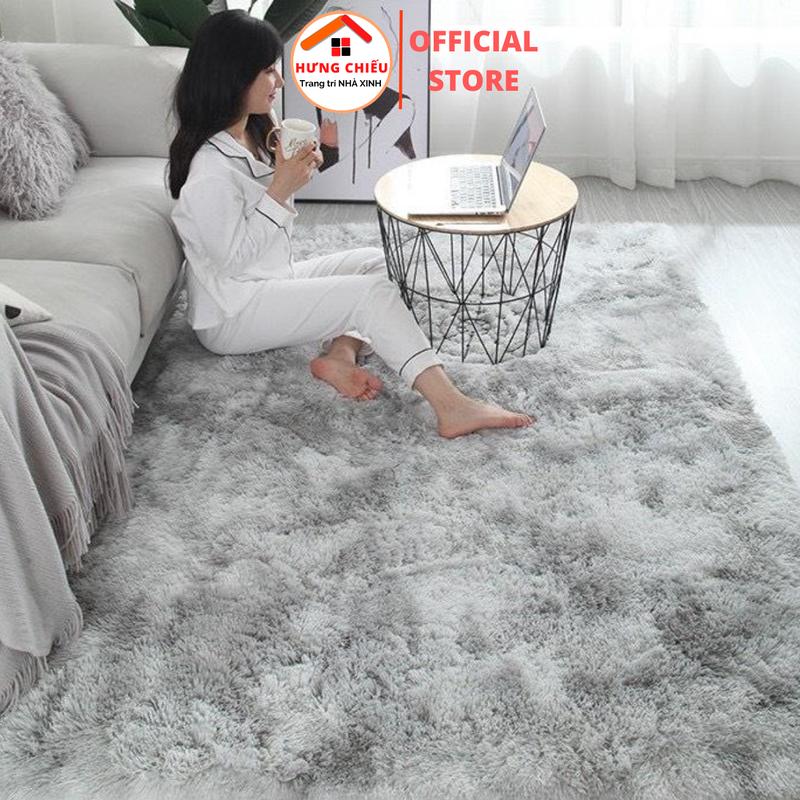 Thảm lông trải sàn 1m6x2m và 1mx1m6 Hưng Chiếu lông dài mềm mướt decor phòng khách phòng ngủ sofa - Hưng Chiếu