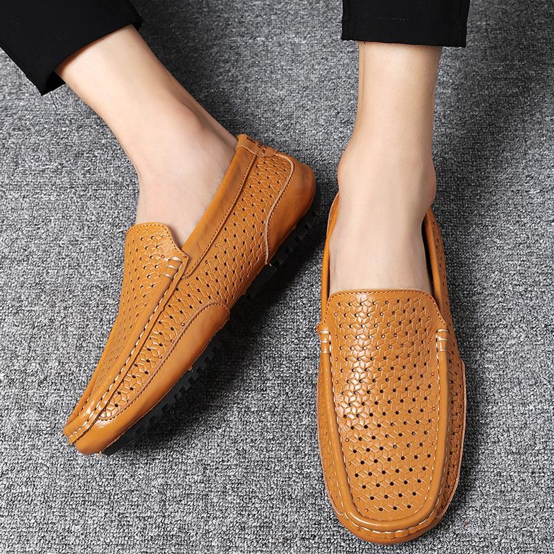 Product Introduction of Giày Da Cho Nam, Khâu Tay, Da Thật, Phong Cách Anh Quốc Ruoshuai, Xuyên Biên Giới, Ngoại Cỡ, Thiết Kế Khoét Lỗ Giày Doug Shoes 25