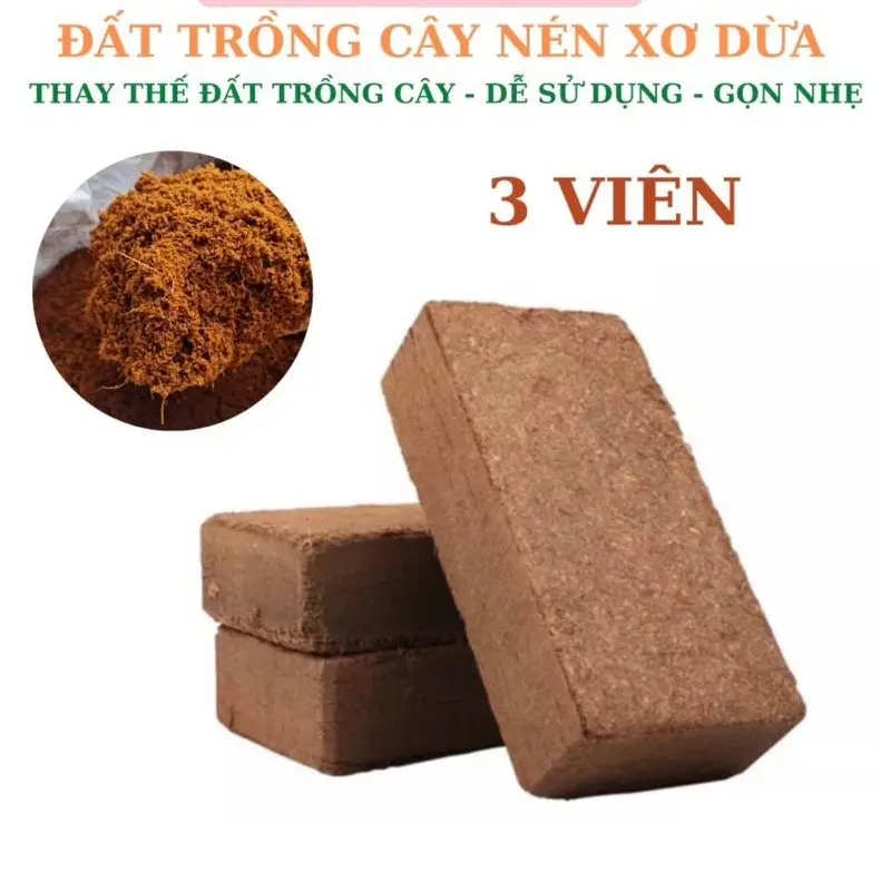 Viên nén xơ dừa, Đất trồng cây nén viên sơ dừa, đất sạch hữu cơ vi sinh, viên nén xơ dừa 500g