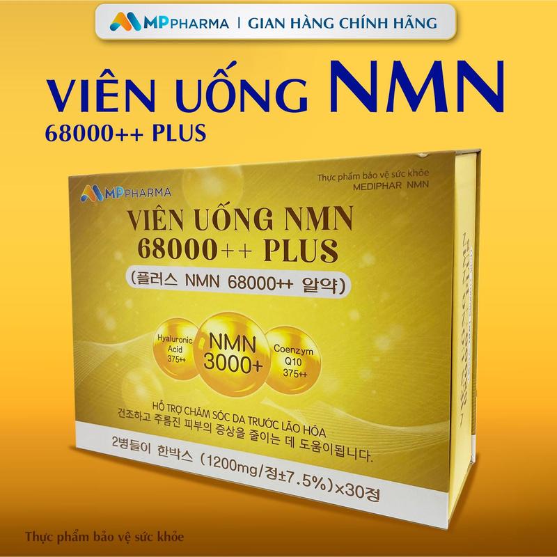 [G32] [Trẻ Hóa Tế Bào] NMN Plus 68000 Plus - Viên Uống Hỗ Trợ Làm Đẹp, Trẻ Hóa Toàn Thân - NMN Chính Hãng (Hộp 60 Viên) - Tùng Dương MP